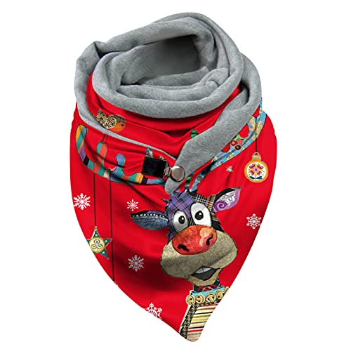 Loop Schal Damen Schlauchschal Baumwolle Dreieckstuch Herbst Winter Warm Weihnachten Drucken Scarf Kuschelige und Wunderschöne Elegant Herbst Halstuch Schlauchschal von Minenany