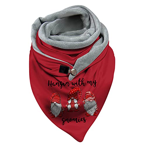 Loop Schal Damen Schlauchschal Baumwolle Dreieckstuch Herbst Winter Warm Weihnachten Drucken Scarf Kuschelige und Wunderschöne Elegant Herbst Halstuch Schlauchschal von Minenany