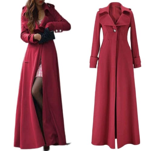 Trenchcoat Damen Knöchellang Trench Mantel Tailliert Übergangsjacke Parka Lang Revers Coat Kunstwolle Wintermantel Mode Elegant Outwear Trenchcoat Damen Knöchellang Trench Mantel Tailliert Übergangsjacke Parka Lang Revers Coat Kunstwolle Wintermantel Mode Elegant Outwear von Minenany