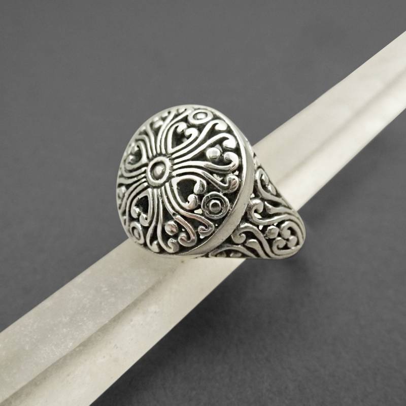 Blume Des Lebens Sterling Silber Ring Bali Filigree Siegel Blume Des Lebens Sterling Silber Ring Bali Filigree Siegel von Mineraliaboutique