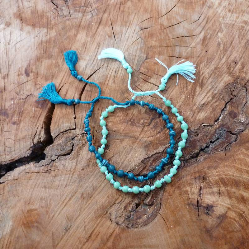 Recycelte Glasperlen Freundschaftsarmbänder, Bali Freundschaftsarmband Handgemacht Fair Gehandelt Recycelte Glasperlen Freundschaftsarmbänder, Bali Freundschaftsarmband Handgemacht Fair Gehandelt von Mineraliaboutique