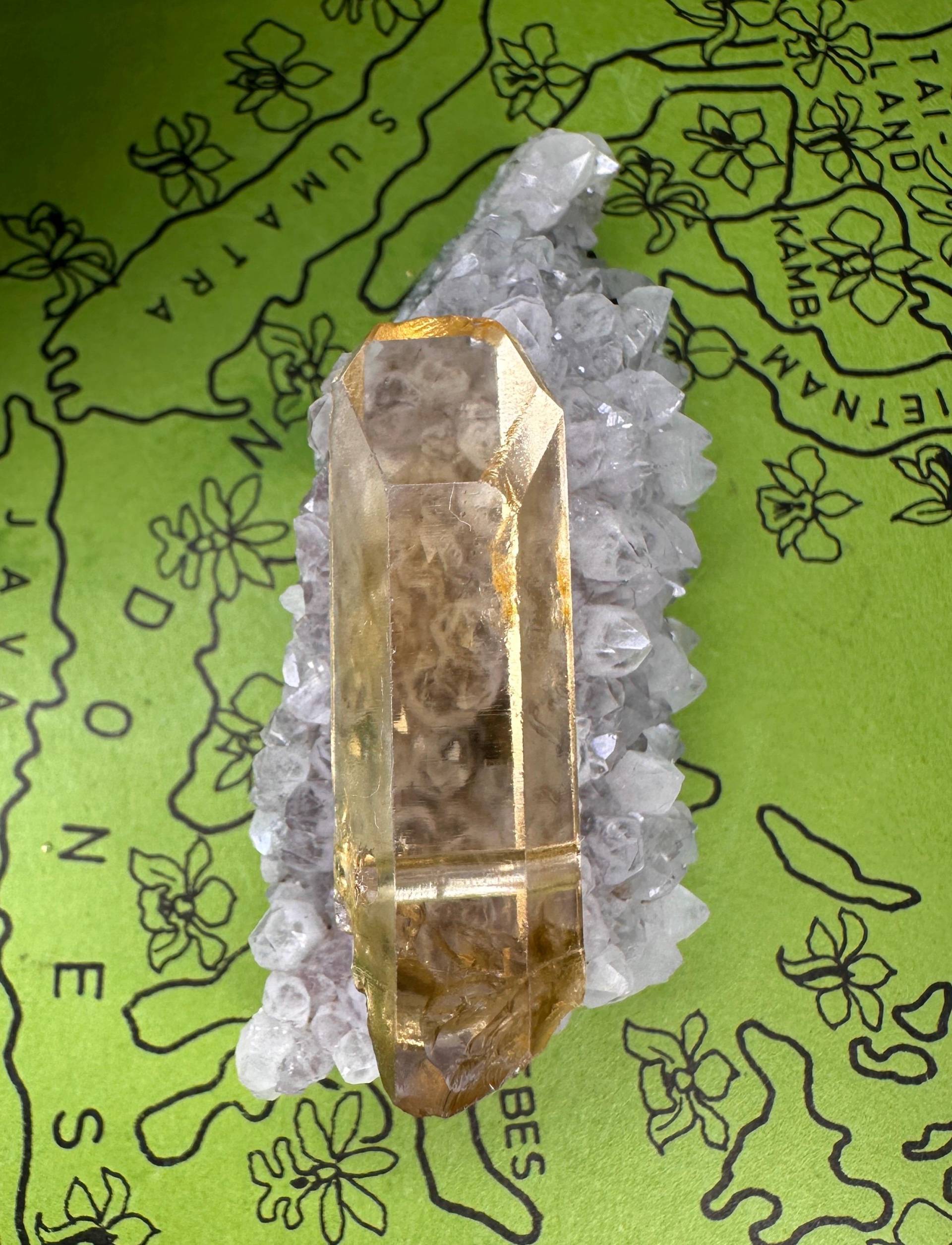 Seltener Gebohrter Citrin Kristall Anhänger Aus Sambia/Afrika Edelstein Mineralien Heilstein Schmuck Kette von MineralienVitrine2