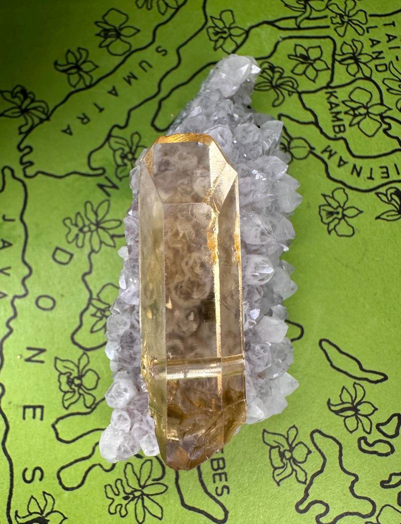 Seltener Gebohrter Citrin Kristall Anhänger Aus Sambia/Afrika Edelstein Mineralien Heilstein Schmuck Kette von MineralienVitrine2