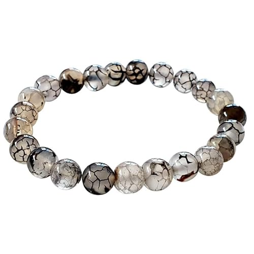 Minéraux et Cristaux Armband Achat Drache aus Naturstein, Taille unique, Edelstein, Achat von Minéraux et Cristaux