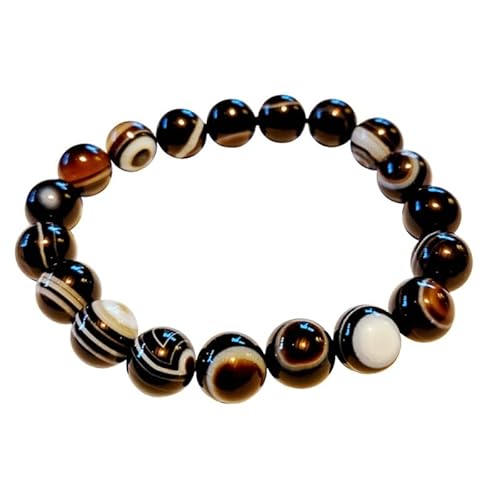 Minéraux et Cristaux Dieses Armband aus Achat-Auge aus Naturstein, erhältlich in 6, 8 oder 10 mm großen Perlen. Unsere Armbänder sind garantiert echter Stein und die Qualität AA oder AAA., Taille von Minéraux et Cristaux