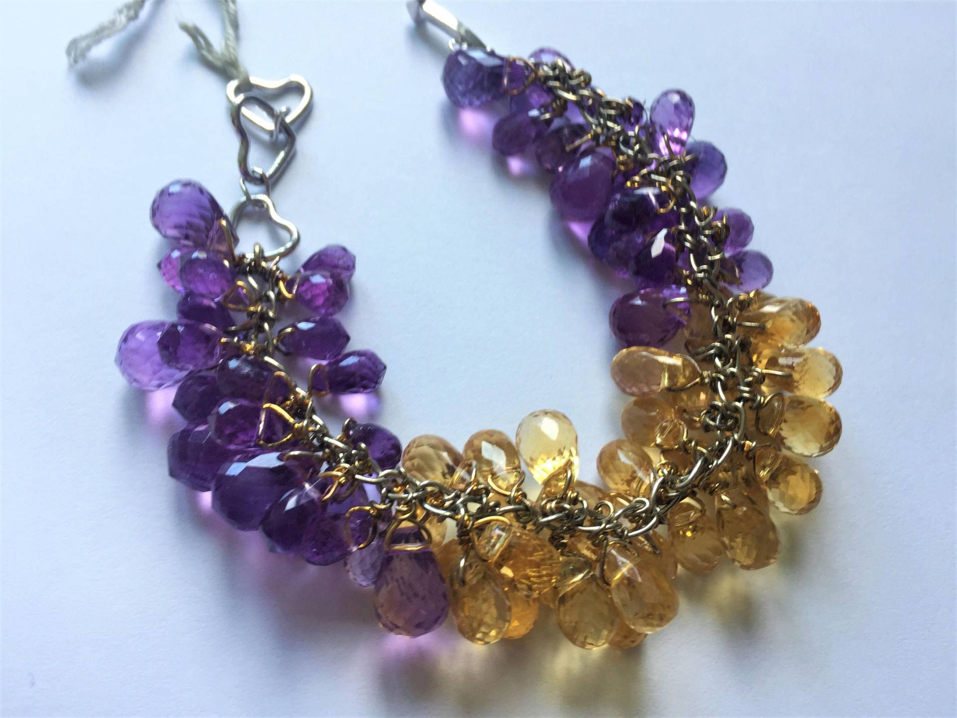 250 Ct Edelstein Qualität 925 Silber Atemberaubende Amethyst Und Citrin Facettierte Tropfen Armband 250 Ct Edelstein Qualität 925 Silber Atemberaubende Amethyst Und Citrin Facettierte Tropfen Armband von Mines2Markets
