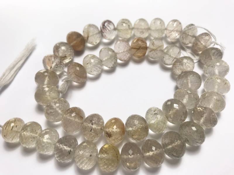 380Ct Chunky Natürliche Goldene Rotilierte Quarz Rundelles Perlen Strand von Mines2Markets