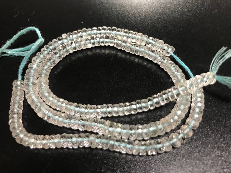 4mmnatürliche Zölifenräder Sind Facettierter Aquamarin-Halbedel-Edelsteinperle Strand von Mines2Markets