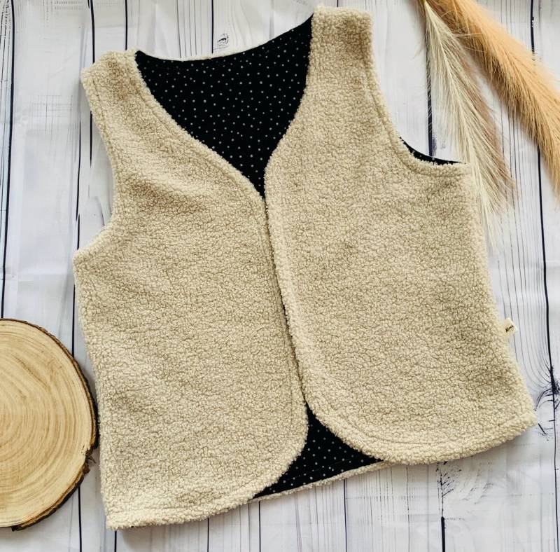 Oversize Weste Für Damen | Mix&match Teddyweste Musselin Übergangsweste Handgemacht Größen 36-44 von MinesTextildesign