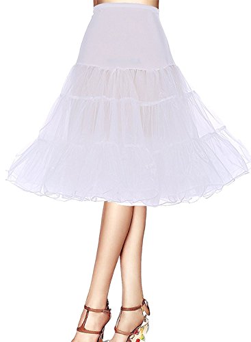 Minetom 50er Jahre Petticoat Vintage Reifrock Unterrock Petticoat Underskirt Crinoline für Wedding Bridal Rockabilly Kleid Elfenbein EU XS Minetom 50er Jahre Petticoat Vintage Reifrock Unterrock Petticoat Underskirt Crinoline für Wedding Bridal Rockabilly Kleid Elfenbein EU XS von Minetom