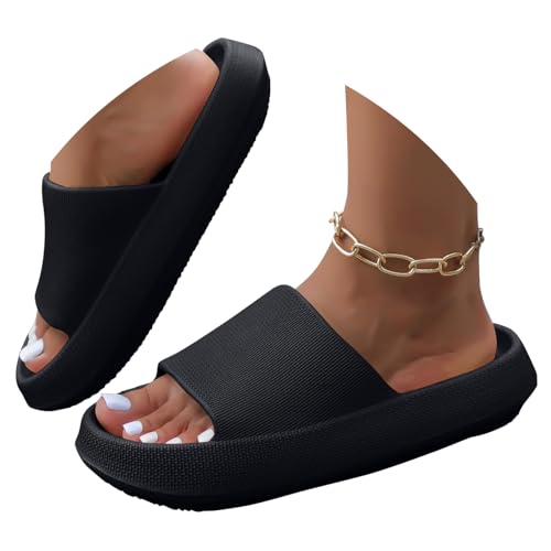 Minetom Badeschuhe Herren Damen Slippers Wolke Schlappen Super Weich rutschfest Badelatschen Hausschuhe Sommer Pantoletten Badeschlappen Flip Flops A Schwarz 36/37 EU Minetom Badeschuhe Herren Damen Slippers Wolke Schlappen Super Weich rutschfest Badelatschen Hausschuhe Sommer Pantoletten Badeschlappen Flip Flops A Schwarz 36/37 EU von Minetom