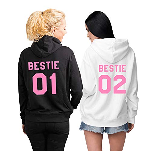 Minetom Best Friends Damen Sister Pullover Hoodie Für Zwei Mädchen Beste Freunde BFF A Rosa 02 34 von Minetom