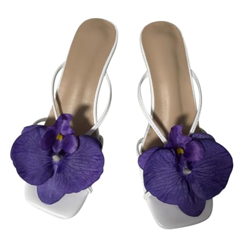 Minetom Blumen Sandalen Damen High Heels Stiletto Sandaletten Elegant Hausschuhe Peep Toe Sommersandalen Abend Party Büro Schuhe A Violett 41 EU Minetom Blumen Sandalen Damen High Heels Stiletto Sandaletten Elegant Hausschuhe Peep Toe Sommersandalen Abend Party Büro Schuhe A Violett 41 EU von Minetom