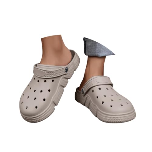 Minetom Clogs Hausschuhe Herren Damen Sommer Hohl Latschen Atmungsaktiv Unisex Gartenschuhe Badeschuhe Strand Pantoffeln Slippers A Grau 39 EU von Minetom