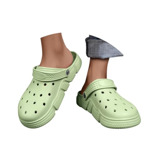 Minetom Clogs Hausschuhe Herren Damen Sommer Hohl Latschen Atmungsaktiv Unisex Gartenschuhe Badeschuhe Strand Pantoffeln Slippers A Grün 47 EU von Minetom