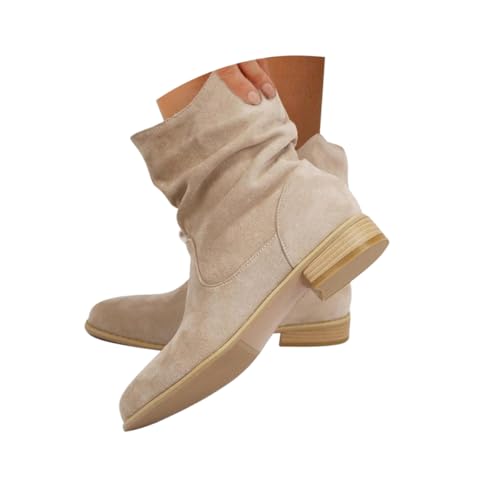 Minetom Cowboystiefel Damen Stiefeletten Wildleder Kurzstiefel Blockabsatz Ankle Boots Westernstiefel Schlupfschuhe A1 Aprikose 41 EU Minetom Cowboystiefel Damen Stiefeletten Wildleder Kurzstiefel Blockabsatz Ankle Boots Westernstiefel Schlupfschuhe A1 Aprikose 41 EU von Minetom