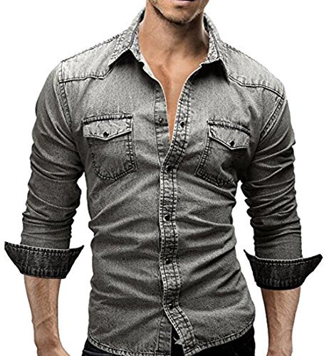 Minetom Custom Denim Fit Hemd Shirt Herrenhemd Jeans Hellgrau EU M Minetom Custom Denim Fit Hemd Shirt Herrenhemd Jeans Hellgrau EU M von Minetom