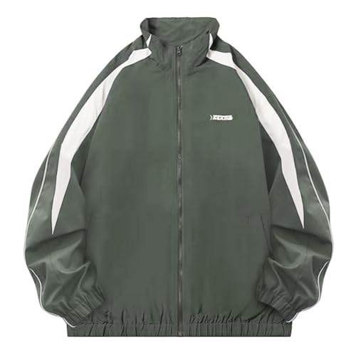 Minetom Damen Bomberjacke Oversized Patchwork College Jacke Racing Reißverschluss Langarm Hip Hop Teenager Sweat Jacket Outwear Mit Taschen Übergangsjacke D Grün M Minetom Damen Bomberjacke Oversized Patchwork College Jacke Racing Reißverschluss Langarm Hip Hop Teenager Sweat Jacket Outwear Mit Taschen Übergangsjacke D Grün M von Minetom