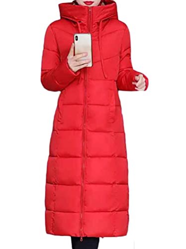 Minetom Damen Daunenjacke Lang Mantel Daunenmantel Steppmantel Wintermantel Mit Kapuze Winter Warm Parka Winddicht Jacke Steppjacke Steppmantel A Rot XL Minetom Damen Daunenjacke Lang Mantel Daunenmantel Steppmantel Wintermantel Mit Kapuze Winter Warm Parka Winddicht Jacke Steppjacke Steppmantel A Rot XL von Minetom