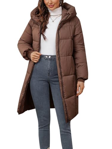 Minetom Damen Daunenjacke Lang Mantel Steppmantel Wintermantel Mit Kapuze Winter Warm Jacke Outdoorjacke Steppjacke Steppmantel C Braun M Minetom Damen Daunenjacke Lang Mantel Steppmantel Wintermantel Mit Kapuze Winter Warm Jacke Outdoorjacke Steppjacke Steppmantel C Braun M von Minetom