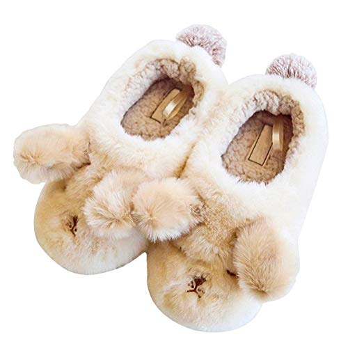 Minetom Damen Hausschuhe Winter Baumwolle Pantoffeln Plüsch Wärme Weiche Cute Tiere Hausschuhe Kuschelige Home rutschfeste Slippers 01 Der Flauschige Hund 42-43 EU von Minetom