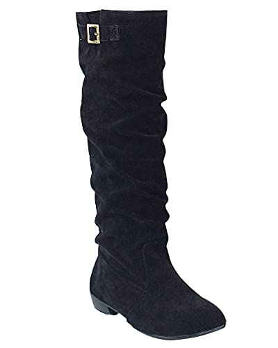 Minetom Damen Herbst Winter Stiefel Winterstiefel Langschaftstiefel Warm Schuhe Outdoor Schuhe Schwarz 44 von Minetom