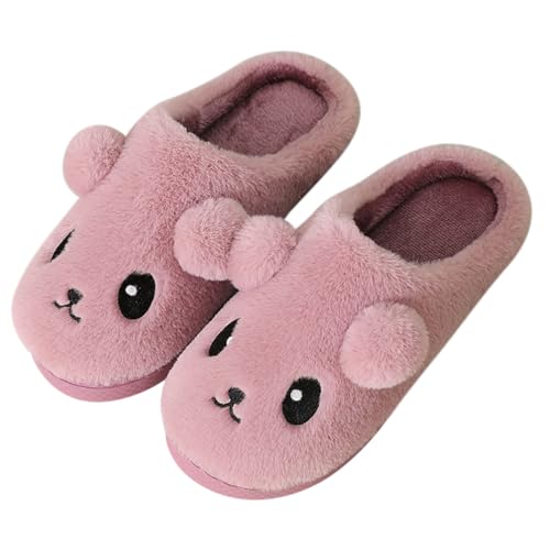 Minetom Damen Herren Hausschuhe Winter Warm Plüsch Katze Hausschuhe Unisex Weich Bequem Pantoffeln Slippers Flache Schuhe E Violett 39/40 EU von Minetom
