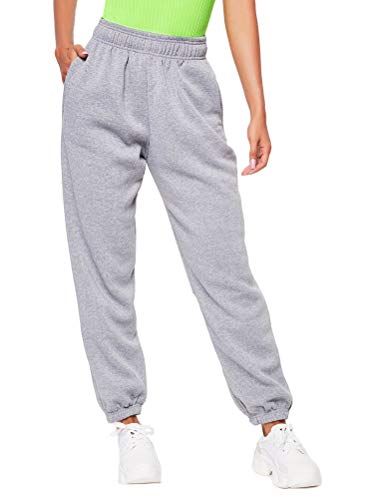 Minetom Damen Hosen Jogginghose Elastischer Bund Sweathose mit Taschen Lose Fitness Sporthose Trainingshose Freizeithose A Grau Small von Minetom