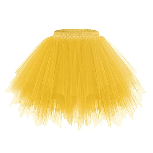Minetom Damen Karneval Kostüm Tüllrock 50Er Tütü Rock Kurz Ballett Unterrock Crinoline Petticoat Tutu Cosplay Prom Rockabilly Minirock A Gelb Einheitsgröße Minetom Damen Karneval Kostüm Tüllrock 50Er Tütü Rock Kurz Ballett Unterrock Crinoline Petticoat Tutu Cosplay Prom Rockabilly Minirock A Gelb Einheitsgröße von Minetom