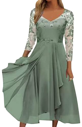 Minetom Damen Kleider Spitzenkleid Chiffon Cocktailkleid Festliches Ballkleid Brautjungfernkleider Für Hochzeit Midi Abendkleider F Grün S Minetom Damen Kleider Spitzenkleid Chiffon Cocktailkleid Festliches Ballkleid Brautjungfernkleider Für Hochzeit Midi Abendkleider F Grün S von Minetom