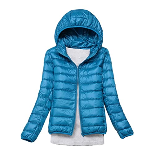 Minetom Damen Leichte Daunenjacke Mit Kapuze Steppjacke Leichter Daunenmantel Daunen Winterjacke Leicht Ultraleichte Frauen Federleichte Softdaunenjacke Übergangsjacke Herbst A Blau L von Minetom