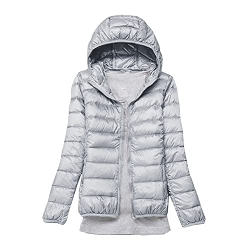 Minetom Damen Leichte Daunenjacke Mit Kapuze Steppjacke Leichter Daunenmantel Daunen Winterjacke Leicht Ultraleichte Frauen Federleichte Softdaunenjacke Übergangsjacke Herbst A Grau S von Minetom