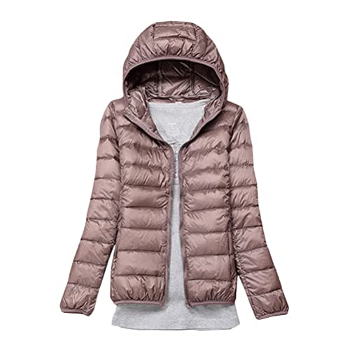 Minetom Damen Leichte Daunenjacke Mit Kapuze Steppjacke Leichter Daunenmantel Daunen Winterjacke Leicht Ultraleichte Frauen Federleichte Softdaunenjacke Übergangsjacke Herbst A Khaki M von Minetom