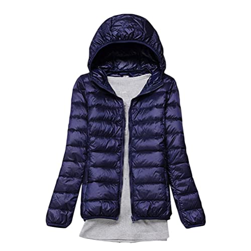 Minetom Damen Leichte Daunenjacke Mit Kapuze Steppjacke Leichter Daunenmantel Daunen Winterjacke Leicht Ultraleichte Frauen Federleichte Softdaunenjacke Übergangsjacke Herbst A Marine 3XL von Minetom