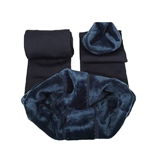 Minetom Damen Mädchen Leggings Winter Weiche Slim Hose Dicke Samt Gefüttert Thermische Warme Fleece Futter Stretch Leggings Blau L von Minetom