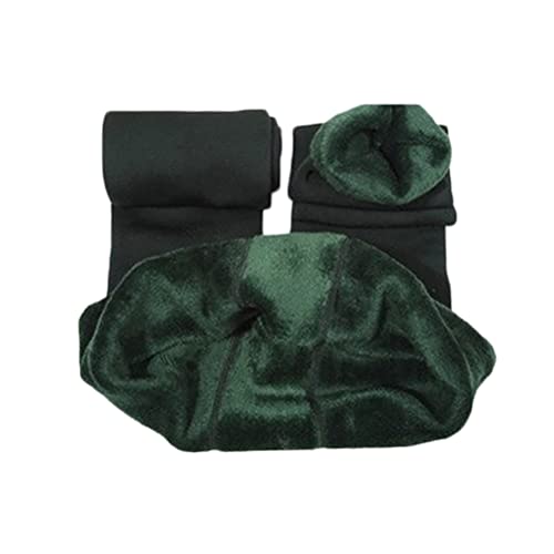 Minetom Damen Mädchen Leggings Winter Weiche Slim Hose Dicke Samt Gefüttert Thermische Warme Fleece Futter Stretch Leggings Grün L von Minetom