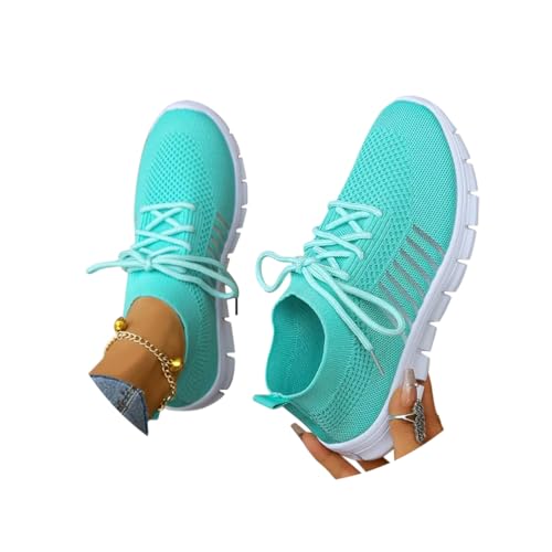 Minetom Damen Mesh Laufschuhe Turnschuhe Sportschuhe Sneaker Running Tennis Schuhe Freizeit Straßenlaufschuhe Leichtgewichts Atmungsaktiv Walkingschuhe Outdoor Fitness Jogging A Hellgrün 38 EU von Minetom