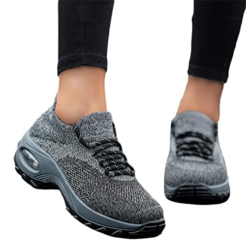 Minetom Damen Mesh Laufschuhe Turnschuhe Sportschuhe Sneaker Running Tennis Schuhe Straßenlaufschuhe Dämpfung Leichtgewichts Atmungsaktiv Walkingschuhe Outdoor Fitness Jogging A Grau 40 EU von Minetom