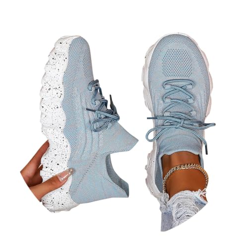 Minetom Damen Mesh Laufschuhe Turnschuhe Sportschuhe Sneaker Running Tennis Schuhe Straßenlaufschuhe Leichtgewichts Atmungsaktiv Walkingschuhe Outdoor Fitness Jogging A Blau 37 EU von Minetom