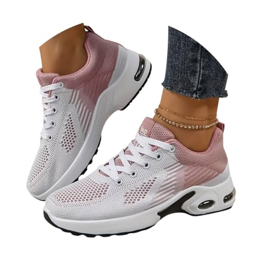 Minetom Damen Mesh Laufschuhe Turnschuhe Sportschuhe Sneaker Running Tennis Schuhe Straßenlaufschuhe Leichtgewichts Atmungsaktiv Walkingschuhe Outdoor Fitness Jogging A Rosa 36 EU von Minetom