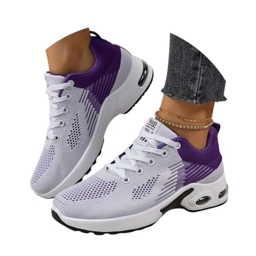 Minetom Damen Mesh Laufschuhe Turnschuhe Sportschuhe Sneaker Running Tennis Schuhe Straßenlaufschuhe Leichtgewichts Atmungsaktiv Walkingschuhe Outdoor Fitness Jogging A Violett 40 EU von Minetom