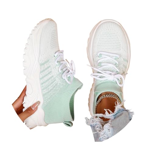 Minetom Damen Mesh Laufschuhe Turnschuhe Sportschuhe Sneaker Running Tennis Schuhe Straßenlaufschuhe Leichtgewichts Atmungsaktiv Walkingschuhe Outdoor Fitness Jogging B Weiß 43 EU von Minetom