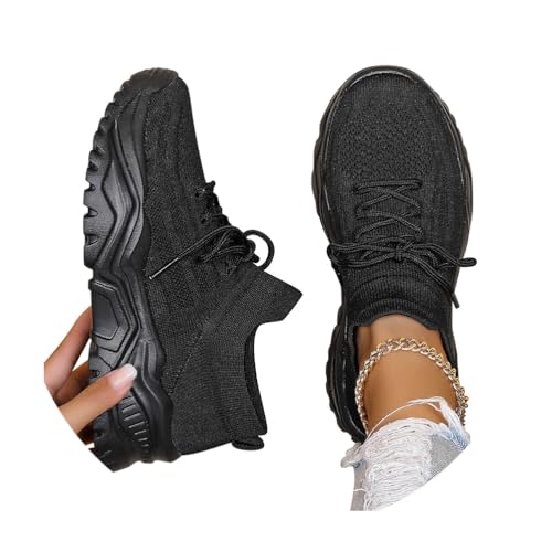 Minetom Damen Mesh Laufschuhe Turnschuhe Sportschuhe Sneaker Running Tennis Schuhe Straßenlaufschuhe Leichtgewichts Atmungsaktiv Walkingschuhe Outdoor Fitness Jogging D Schwarz 37 EU von Minetom