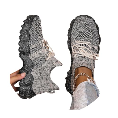 Minetom Damen Mesh Laufschuhe Turnschuhe Sportschuhe Sneaker Running Tennis Schuhe Straßenlaufschuhe Leichtgewichts Atmungsaktiv Walkingschuhe Outdoor Fitness Jogging E Grau 38 EU von Minetom