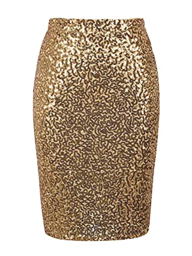 Minetom Damen Pailletten Rock Bleistiftrock Hohe Taille Glitzer Meerjungfrau Rock Bodycon Midi Skirt A Gold M Minetom Damen Pailletten Rock Bleistiftrock Hohe Taille Glitzer Meerjungfrau Rock Bodycon Midi Skirt A Gold M von Minetom