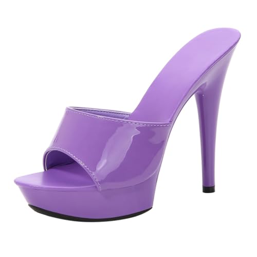 Minetom Damen Plateau High Heels Stiletto Sandaletten Hausschuhe Pantoletten Absatzschuhe Elegant Peep Toe Plattform Abend Party Hochzeit Sandalen A1 Violett 41 EU Minetom Damen Plateau High Heels Stiletto Sandaletten Hausschuhe Pantoletten Absatzschuhe Elegant Peep Toe Plattform Abend Party Hochzeit Sandalen A1 Violett 41 EU von Minetom
