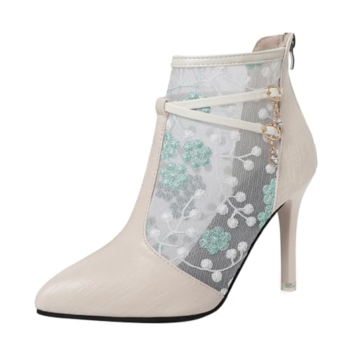 Minetom Damen Pumps Schuhe Elegant Spitze Blumen Sommer Stiefel Stiletto Atmungsaktiv Stiefeletten High Heels Mesh Abend Party Braut Schuhe D Grün 35 EU Minetom Damen Pumps Schuhe Elegant Spitze Blumen Sommer Stiefel Stiletto Atmungsaktiv Stiefeletten High Heels Mesh Abend Party Braut Schuhe D Grün 35 EU von Minetom