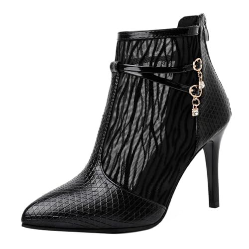 Minetom Damen Pumps Schuhe Elegant Spitze Blumen Sommer Stiefel Stiletto Atmungsaktiv Stiefeletten High Heels Mesh Abend Party Braut Schuhe E Schwarz 2 40 EU Minetom Damen Pumps Schuhe Elegant Spitze Blumen Sommer Stiefel Stiletto Atmungsaktiv Stiefeletten High Heels Mesh Abend Party Braut Schuhe E Schwarz 2 40 EU von Minetom