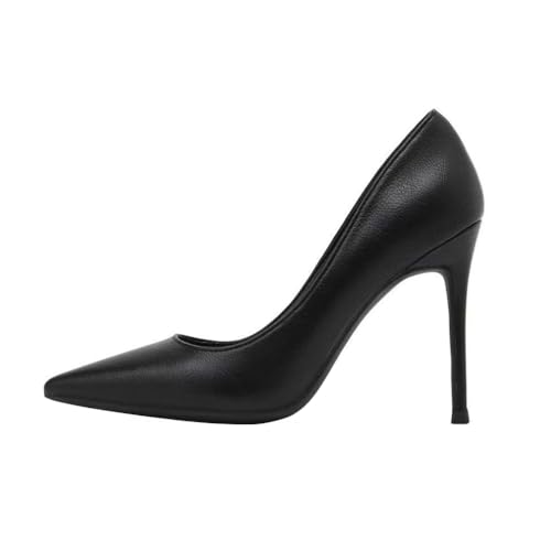 Minetom Damen Pumps Spitzenschuhe Stiletto High Heels Abendschuhe Absatzschuhe Elegant Hoher Absatz Hochzeit Party Büro Schuhe C Schwarz 10cm 41 EU von Minetom