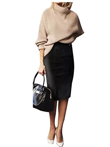 Minetom Damen Rock Knielang Rock Hohe Taille Stretch Bodycon Partyrock Elegant Herbst Winter Wildleder Rock Skirt Bleistiftrock Freizeitrock Midirock Schwarz L Minetom Damen Rock Knielang Rock Hohe Taille Stretch Bodycon Partyrock Elegant Herbst Winter Wildleder Rock Skirt Bleistiftrock Freizeitrock Midirock Schwarz L von Minetom